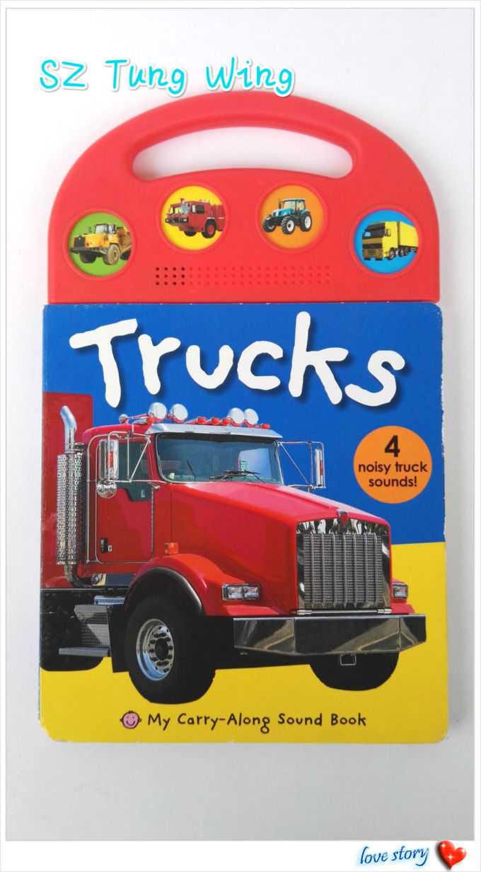 Τα φορτηγά παιχνιδιών κουμπώνουν το υγιές βιβλίο, διαλογικά υγιή βιβλία για τα παιδιά 0