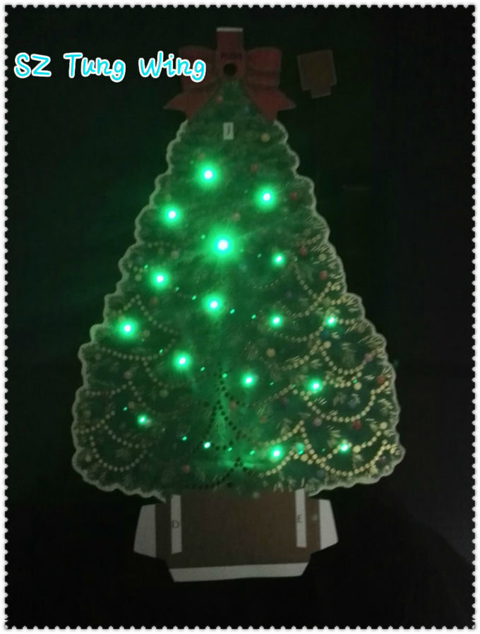 Διαμορφωμένη λάμποντας ενότητα των οδηγήσεων χριστουγεννιάτικων δέντρων, Recordable ενότητα φωνής για τις ευχετήριες κάρτες 0